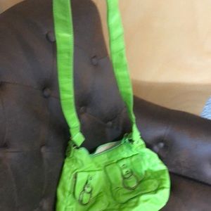 Adjustable Shoulder bag. Lime green